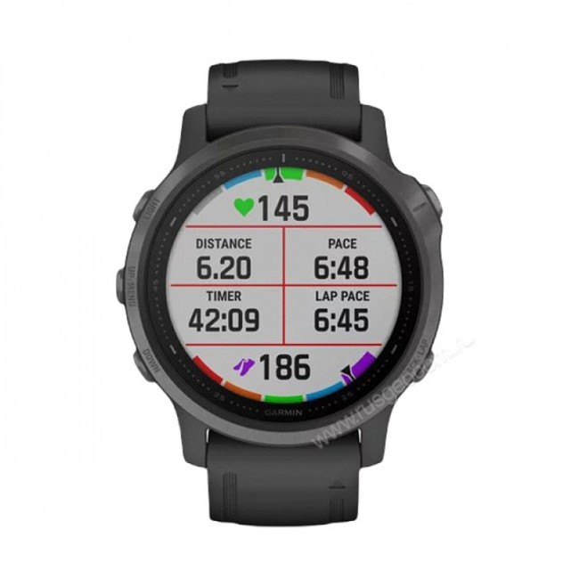 Часы Garmin Fenix 6S Sapphire серый DLC с черным ремешком Часы Garmin Fenix 6S Sapphire серый DLC с черным ремешком