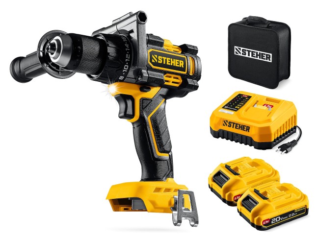 Дрель-шуруповерт CB-165-22 STEHER 20 В, 165 Н·м, 2 АКБ LMS (2 А·ч) Дрель-шуруповерт CB-165-22 STEHER 20 В, 165 Н·м, 2 АКБ LMS (2 А·ч)