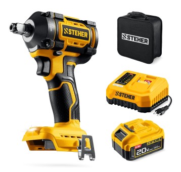 Ударный гайковерт CWB-350-41 STEHER 20 В, 350 Н·м, 1 АКБ LMS (4 А·ч)