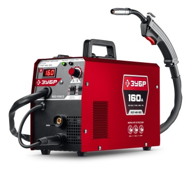 Полуавтомат сварочный, с газом / без газа ПСГ-М5-160 ЗУБР RED FORCE, MIG / MAG, FCAW, MMA, TIG, 160 А Полуавтомат сварочный, с газом / без газа ПСГ-М5-160 ЗУБР RED FORCE, MIG / MAG, FCAW, MMA, TIG, 160 А