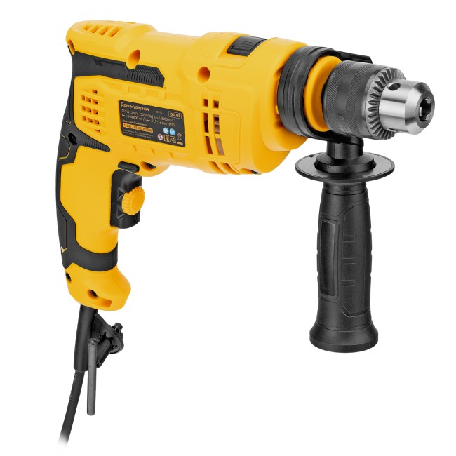 Дрель ударная IDD-750, 750 Вт, 0-3000 об/мин, 48000 уд/мин Denzel