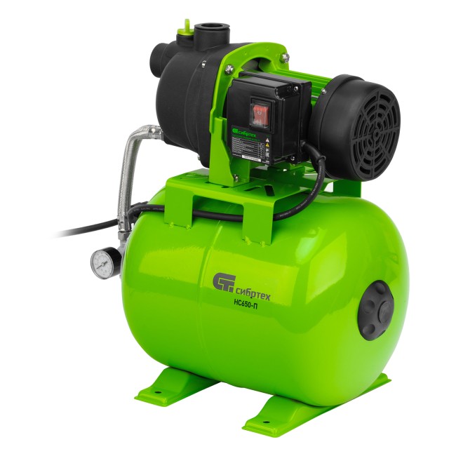 Насосная станция НС650-П, 650 Вт, напор 37 м, 3200 л/ч, ресивер 19 л Сибртех Насосная станция НС650-П, 650 Вт, напор 37 м, 3200 л/ч, ресивер 19 л Сибртех