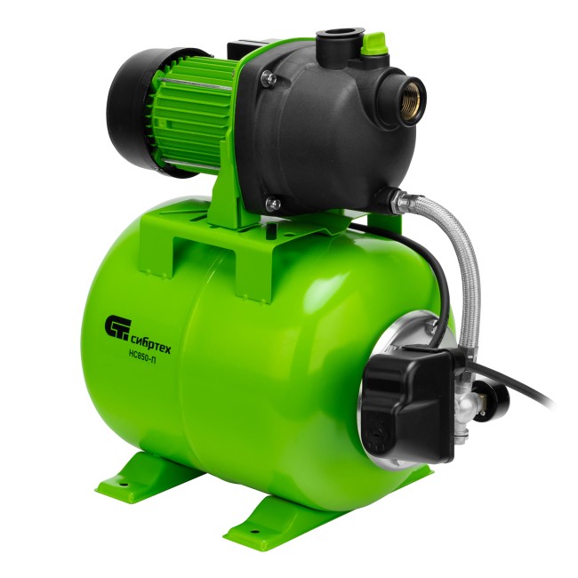 Насосная станция НС850-П, 850 Вт, напор 42 м, 3500 л/ч, ресивер 19 л Сибртех Насосная станция НС850-П, 850 Вт, напор 42 м, 3500 л/ч, ресивер 19 л Сибртех