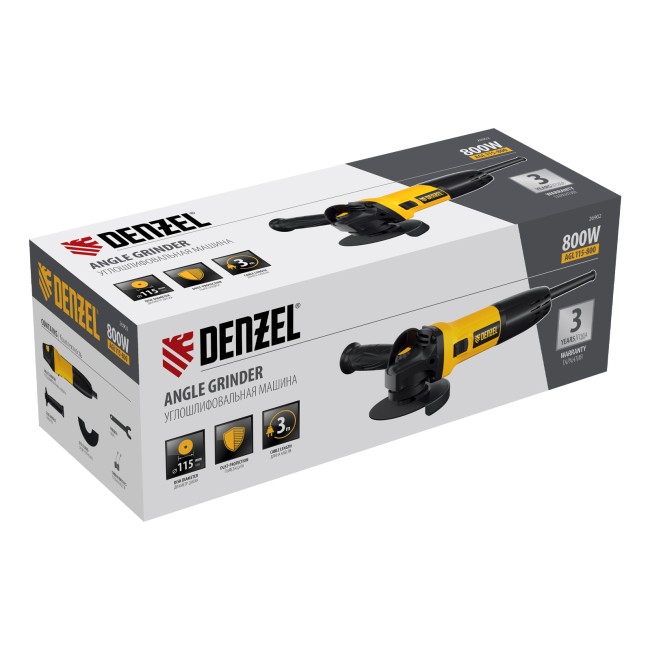 Углошлифовальная машина AGL115-800, 800 Вт, 115 мм, 11000 об/мин Denzel Углошлифовальная машина AGL115-800, 800 Вт, 115 мм, 11000 об/мин Denzel