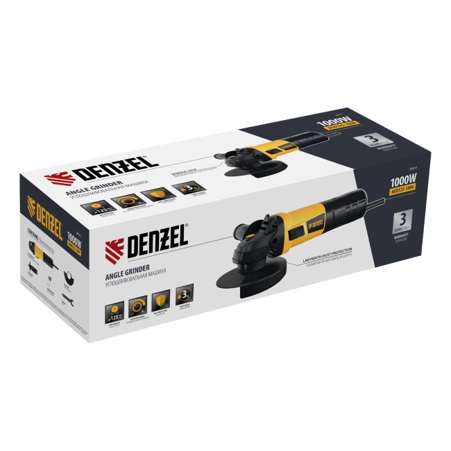 Углошлифовальная машина AGD125-1000, 1000 Вт, 125 мм, Denzel Углошлифовальная машина AGD125-1000, 1000 Вт, 125 мм, Denzel