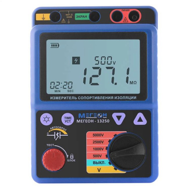 Измеритель сопротивления изоляции (мегаомметр) МЕГЕОН 13250 с поверкой