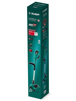 Триммер аккумуляторный бесщеточный ТАБ-2031-21 ЗУБР 20 В, 310 мм, 1 АКБ LMS (2 Ач)