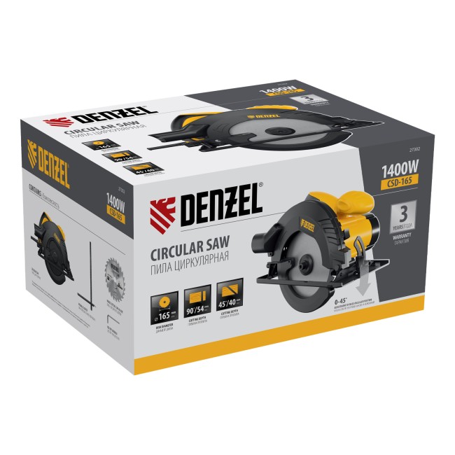 Пила циркулярная CSD-165, 1400 Вт, 165 мм Denzel Пила циркулярная CSD-165, 1400 Вт, 165 мм Denzel