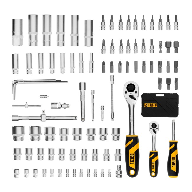 Набор инструментов 1/2", 1/4" 94 предмета Denzel Набор инструментов 1/2", 1/4" 94 предмета Denzel