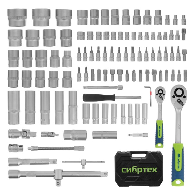 Набор инструментов 1/2", 1/4" 108 предметов Сибртех Набор инструментов 1/2", 1/4" 108 предметов Сибртех