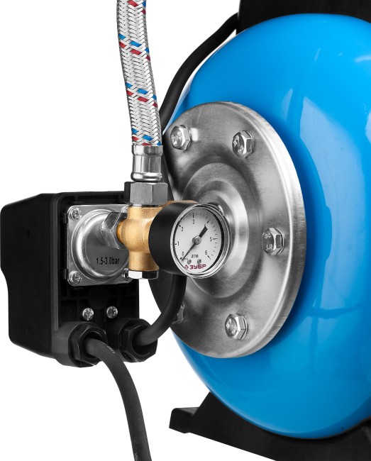 Автоматическая насосная станция, чугунный корпус НАС-М3-1200-Ч ЗУБР 1200 Вт, бак 20 л Автоматическая насосная станция, чугунный корпус НАС-М3-1200-Ч ЗУБР 1200 Вт, бак 20 л