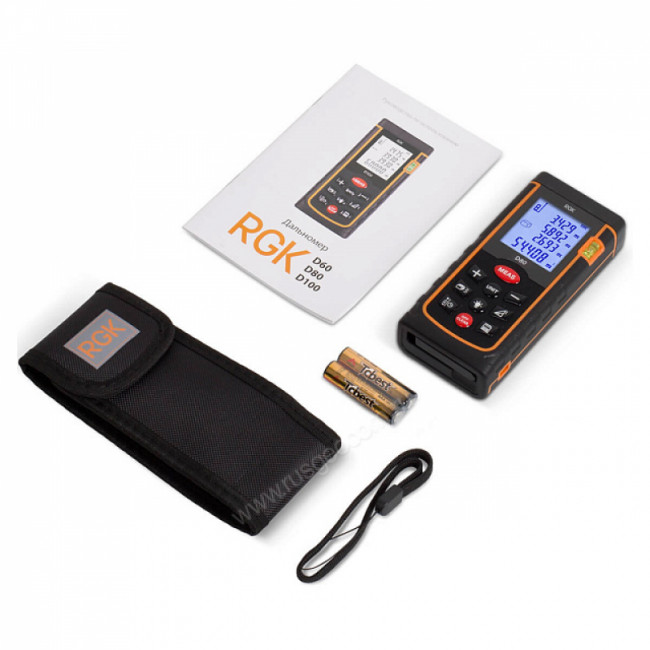 Лазерный дальномер RGK D80 (с поверкой) Лазерный дальномер RGK D80 (с поверкой)