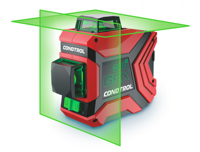 Лазерный уровень Condtrol GFX360-2 с зеленым лучом Лазерный уровень Condtrol GFX360-2 с зеленым лучом