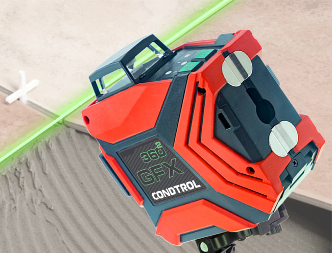 Лазерный уровень Condtrol GFX360-2 с зеленым лучом Лазерный уровень Condtrol GFX360-2 с зеленым лучом