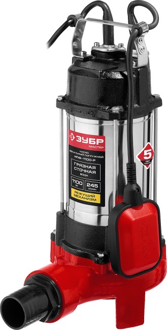 Фекальный насос с режущим механизмом НПФ-1100-Р ЗУБР 1100 Вт