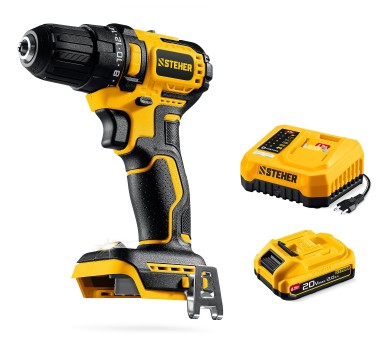 Дрель-шуруповерт CB-45-21 STEHER 20 В, 45 Н·м, 1 АКБ LMS (2 А·ч)