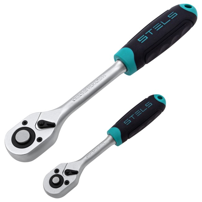 Набор инструментов 1/2", 1/4", CrV 76 предметов Stels Набор инструментов 1/2", 1/4", CrV 76 предметов Stels