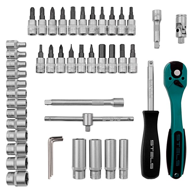 Набор инструментов 1/4", Cr-V 47 предметов Stels Набор инструментов 1/4", Cr-V 47 предметов Stels
