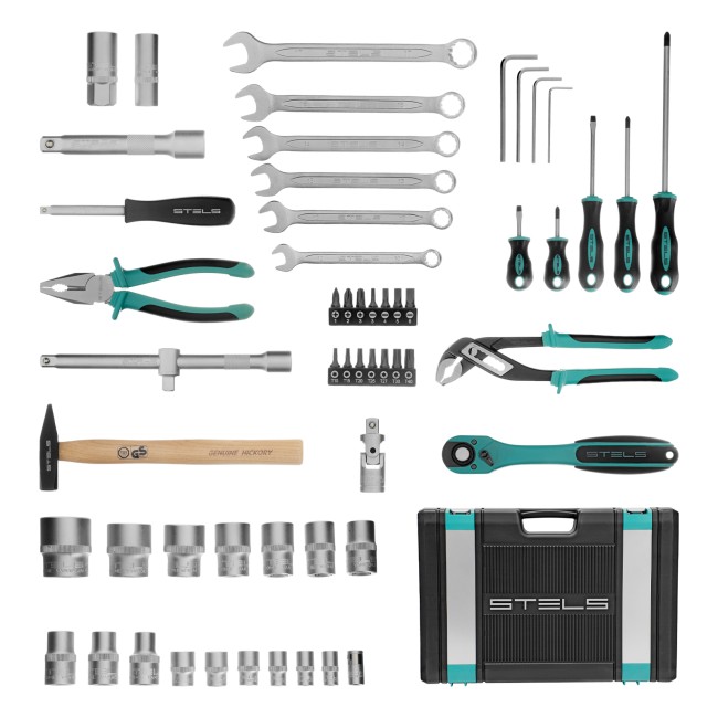 Набор инструментов 1/2", Cr-V 58 предметов Stels Набор инструментов 1/2", Cr-V 58 предметов Stels